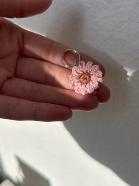 Flower crochet bag charm